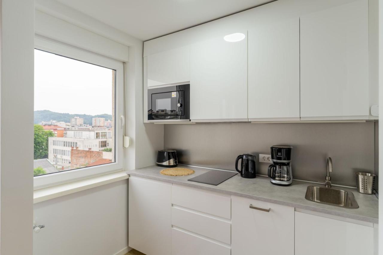 Elegant Tour As Studio Gilly With Open Views And A Balcony In The Center Любляна Екстериор снимка