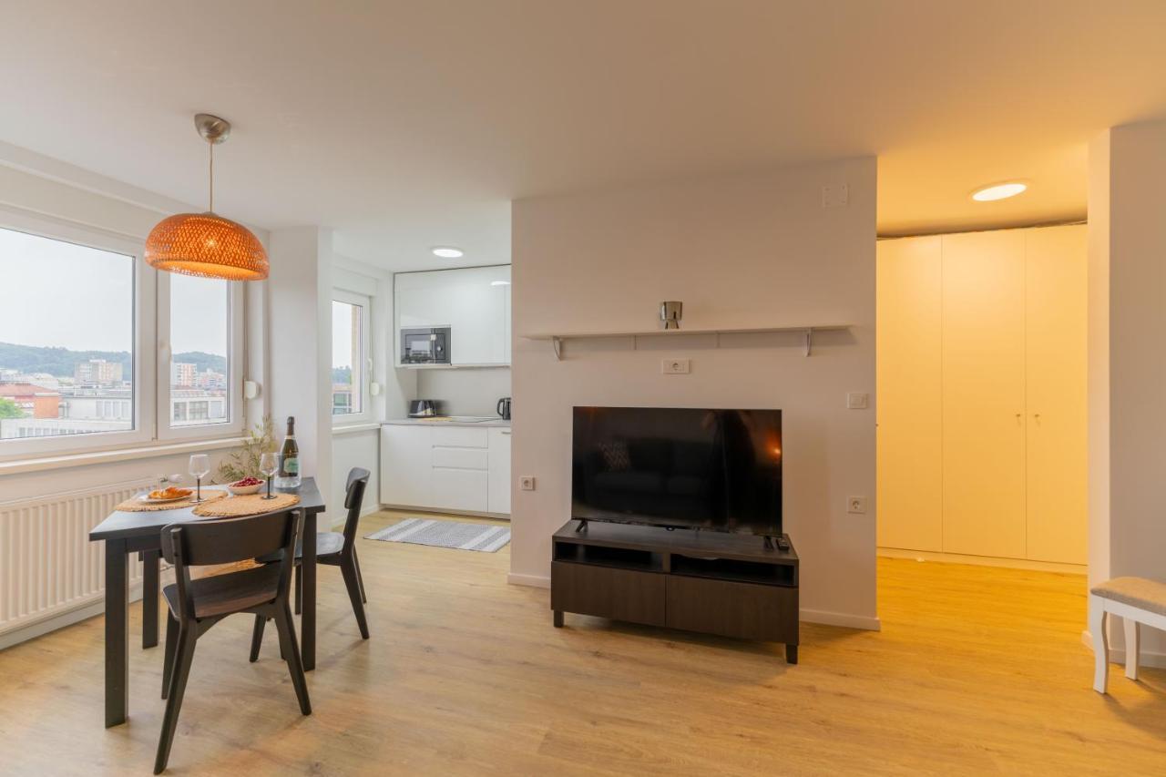 Elegant Tour As Studio Gilly With Open Views And A Balcony In The Center Любляна Екстериор снимка